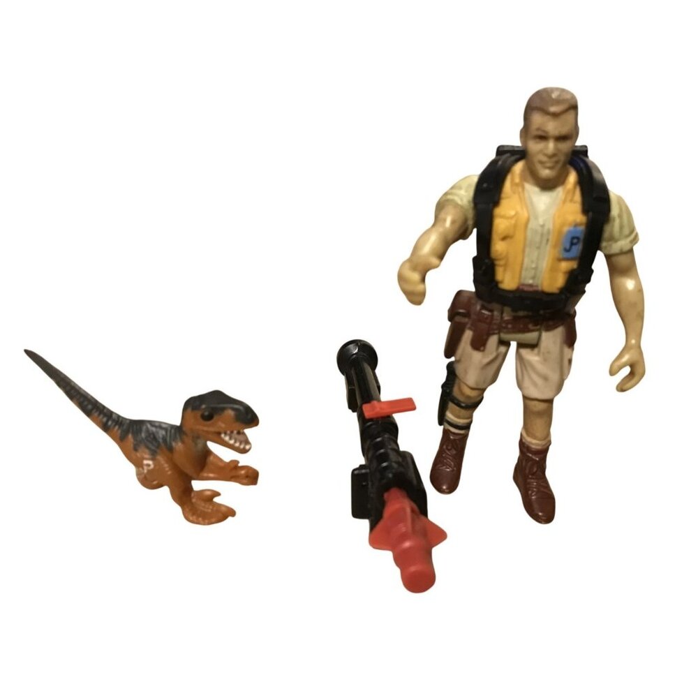 Jurassic Park 1993 Robert Muldoon Action Figure W/ Firing Bazooka & T-Rex Hatchl